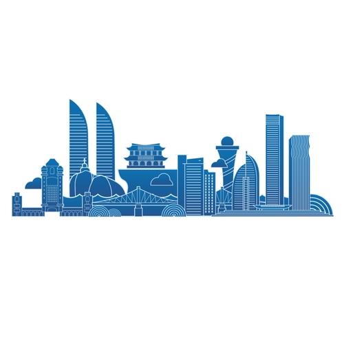 矢量線性廈門城市地標建筑素材圖片